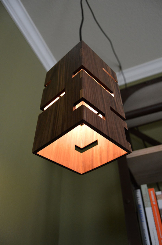 Modern wood hanging light